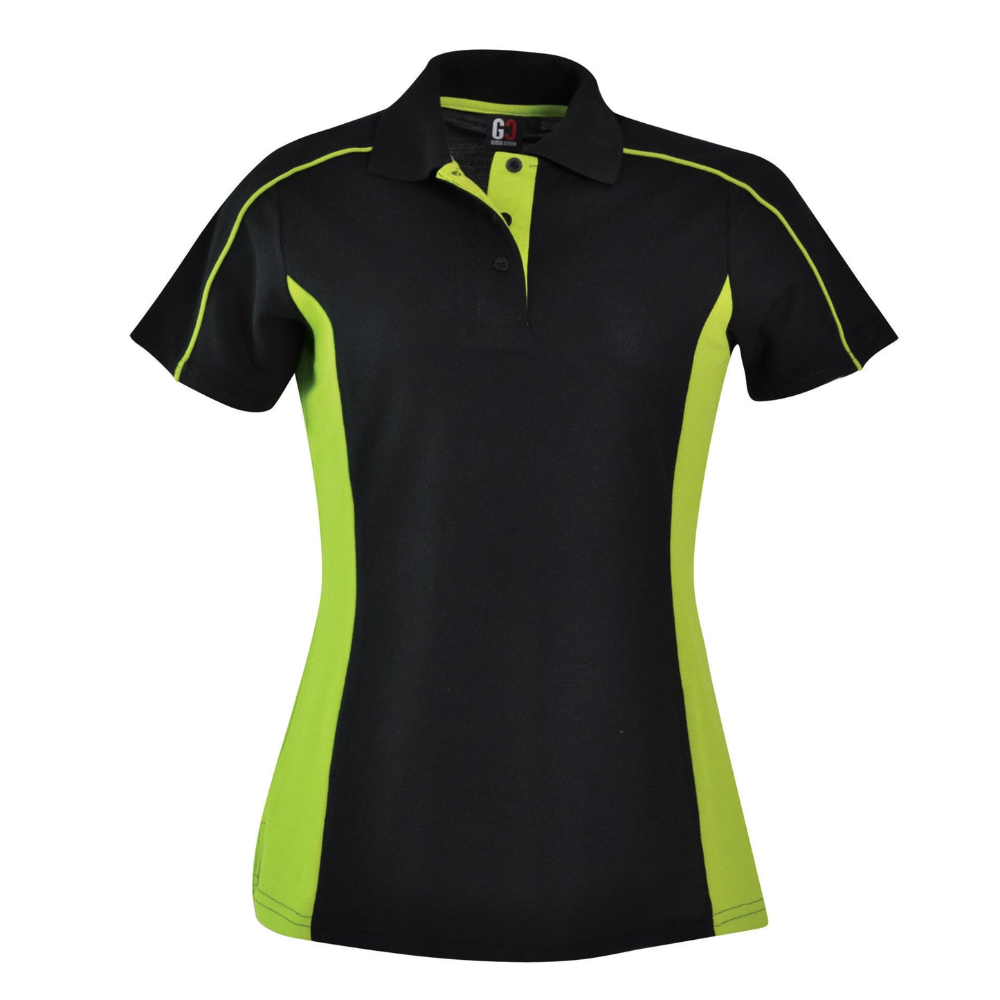 Ladies Stratus Polo - Black / Lime - End Of Range