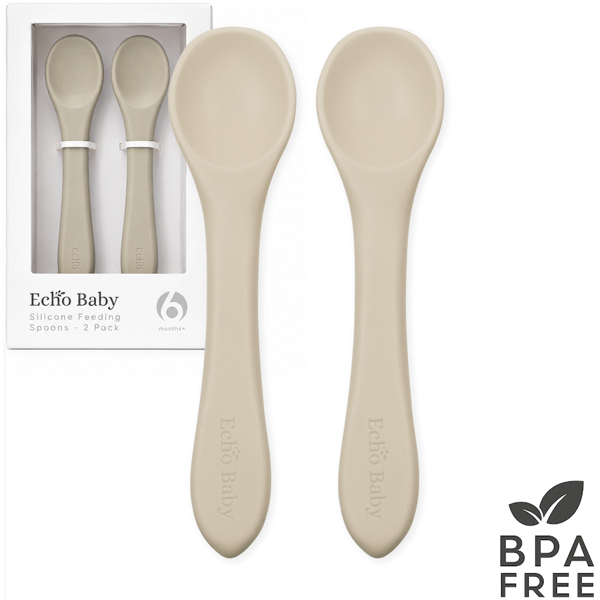 Echo Baby Silicone Feeding Spoons 2-Pack - Ivory