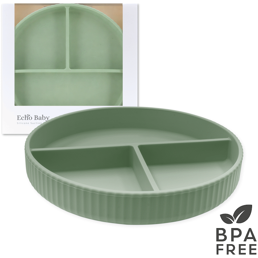 Echo Baby Silicone Suction Plate - Sage
