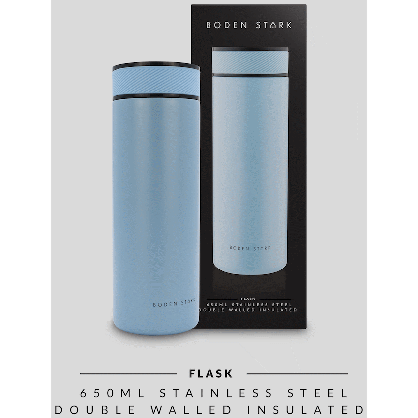 Boden Stark 650ml Double-Walled Flask - Blue