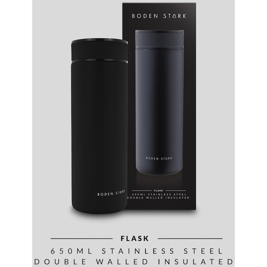 Boden Stark 650ml Travel Flask - Black