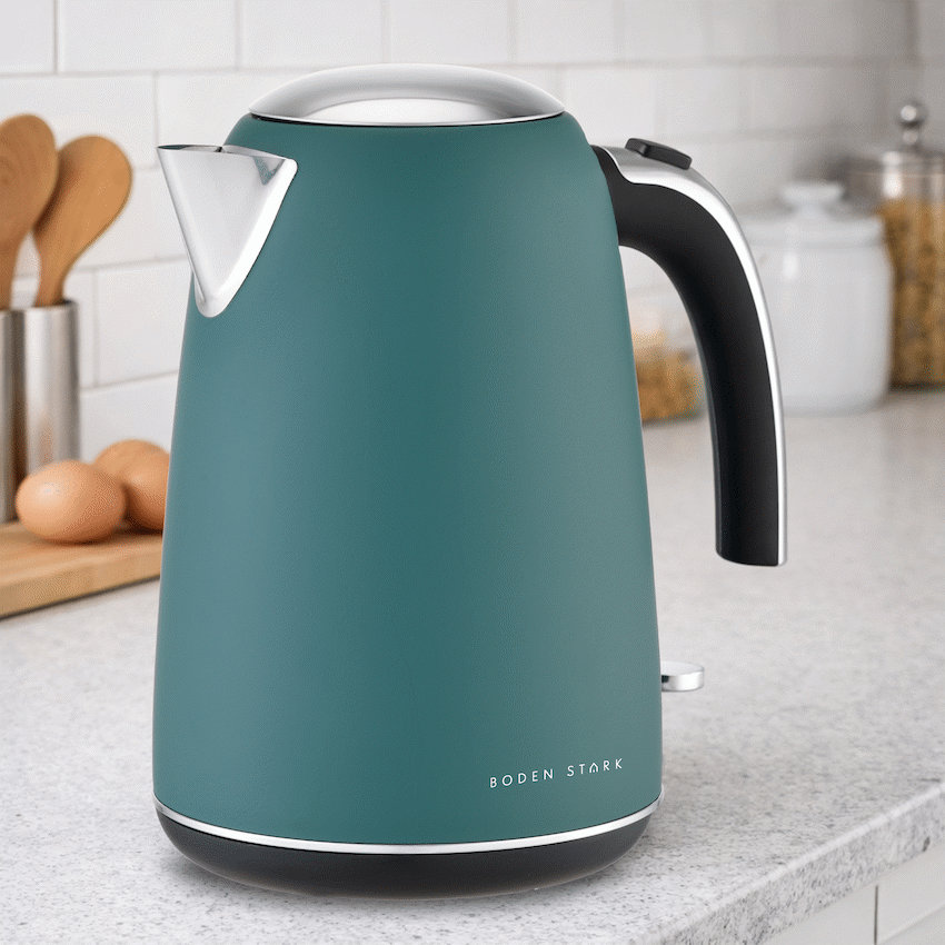 Boden Stark 1.7L Matte Stainless-Steel Kettle - Green