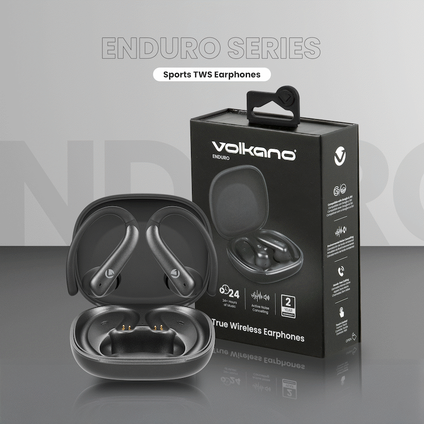 Volkano Enduro Series ANC Sports TWS Earphones - Black