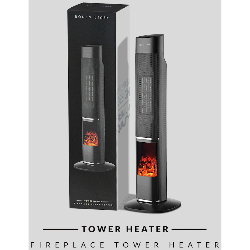 Boden Stark Fireplace Tower Heater