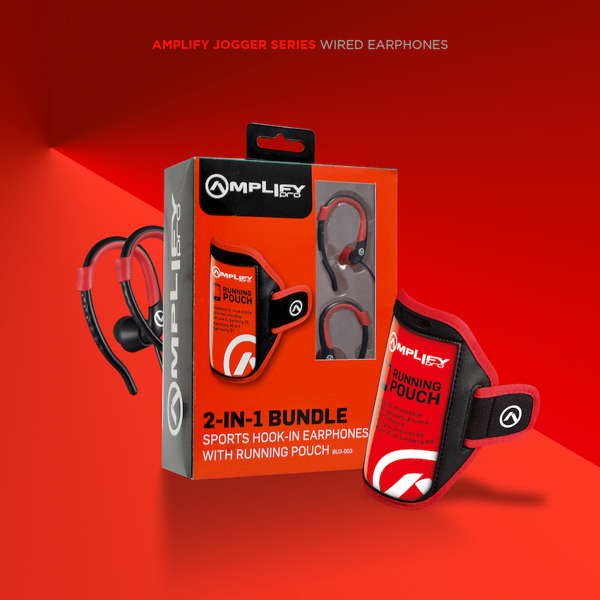 Amplify 2-IN-1 Bundle Jogger series earphones with pouch