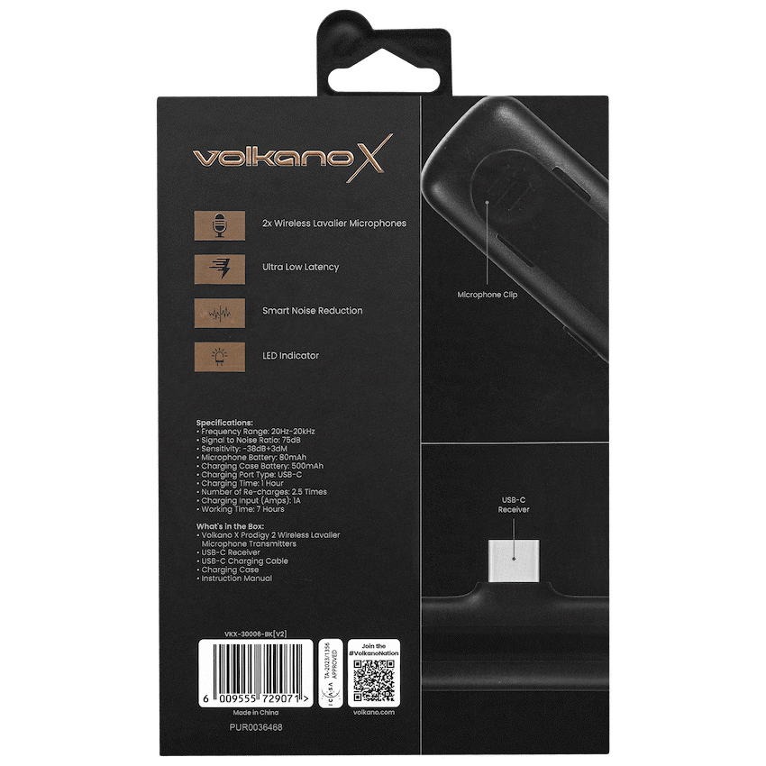 VolkanoX Prodigy 2 Series Wireless Lavalier Microphone