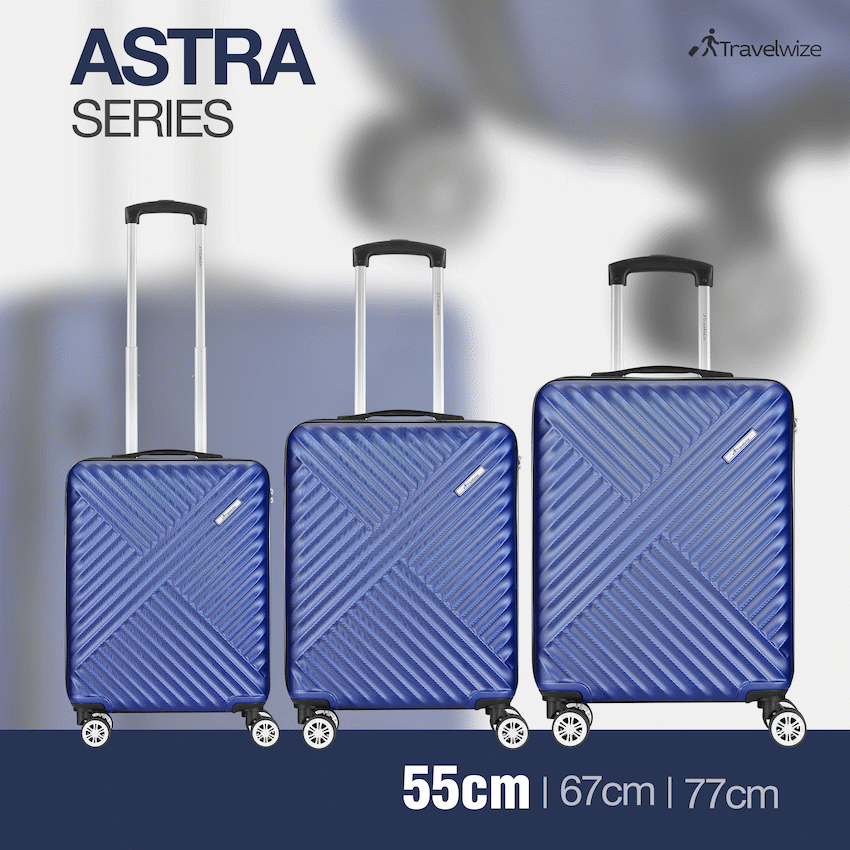 Travelwize Astra ABS 55cm 4-Wheel Spinner Luggage - Navy