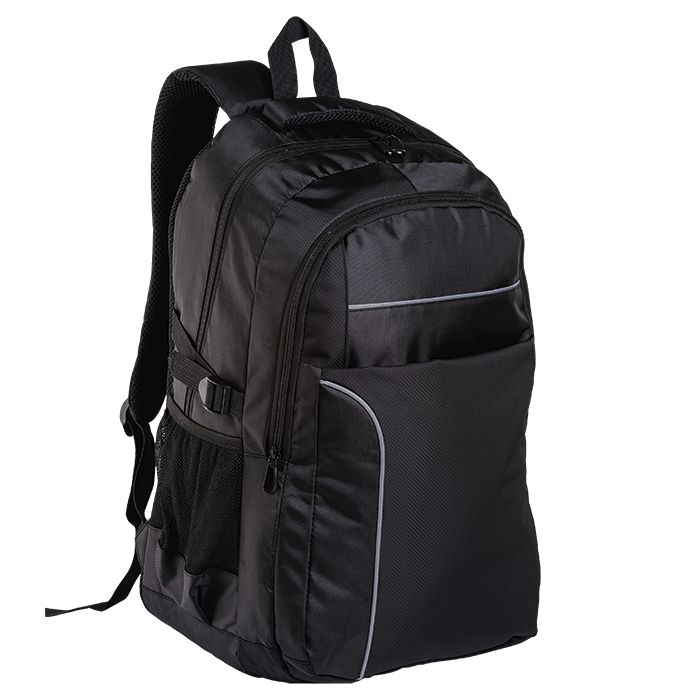 Curved Piping Backpack - Black