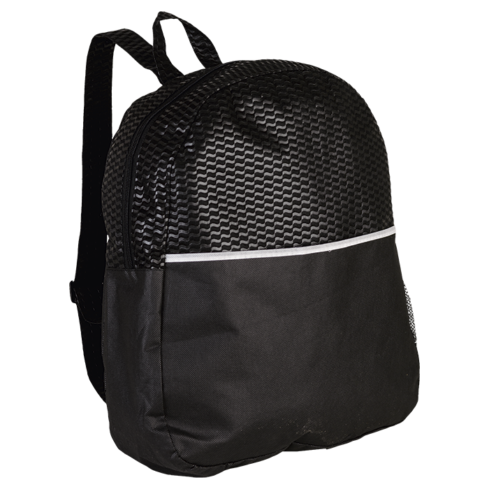 Wave Design Backpack Non-Woven - Black