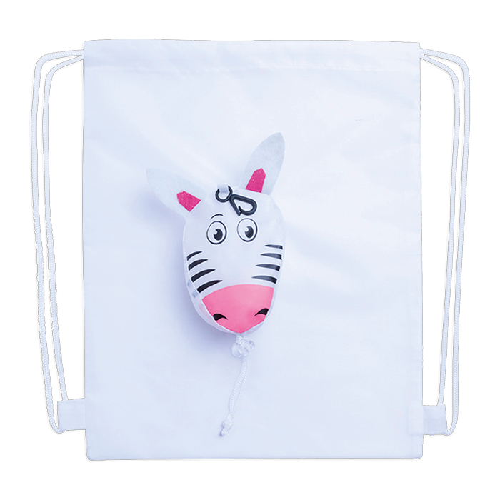 Kissa Foldable Drawstring Bag - White