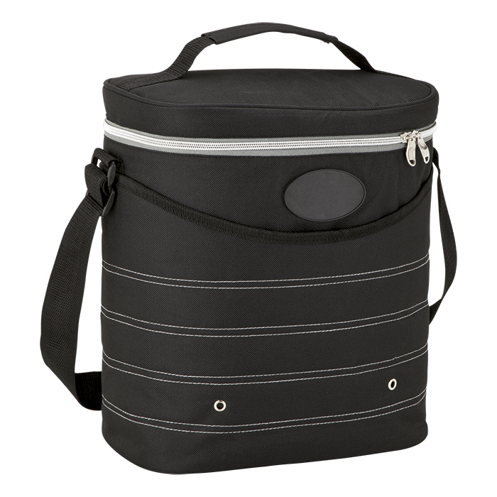 Oval Cooler Bag with Shoulder Strap - Black