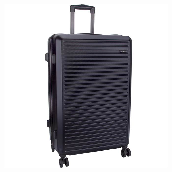 Voyager Mahe Large 4 Wheel Trolley Case - Black