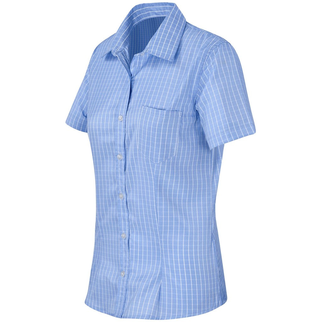 Ladies Short Sleeve Aston Shirt - Light Blue