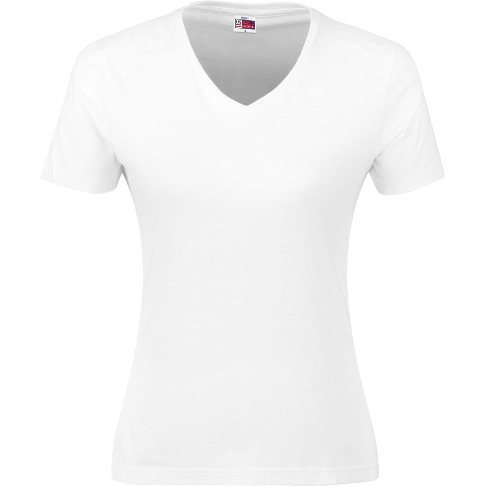 Ladies Super Club 165 V-Neck T-Shirt - WHITE