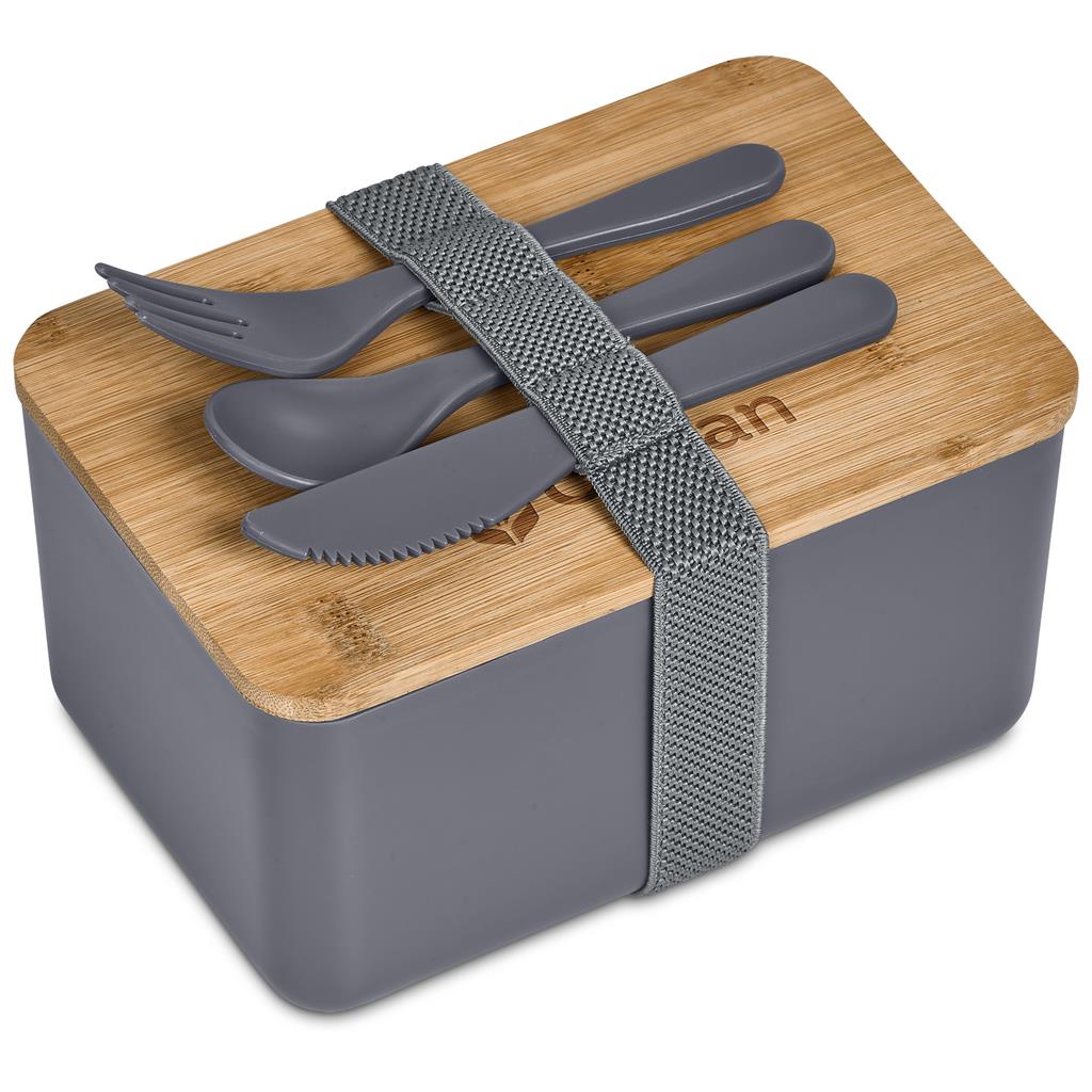 Okiyo Pasuta Recycled Plastic & Bamboo Lunch Box - GREY