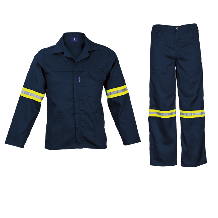 Barron Supreme Poly Cotton Conti Suit with Reflective - Dark Navy