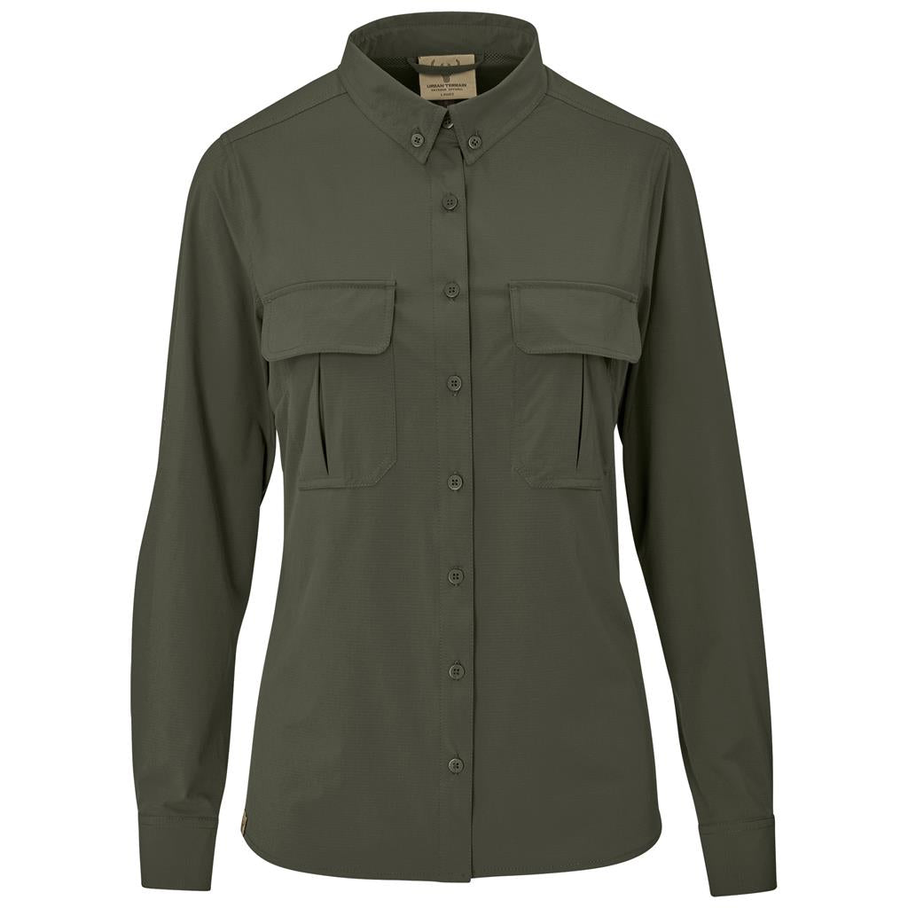 Ladies Long Sleeve Amatola Shirt - OLIVE