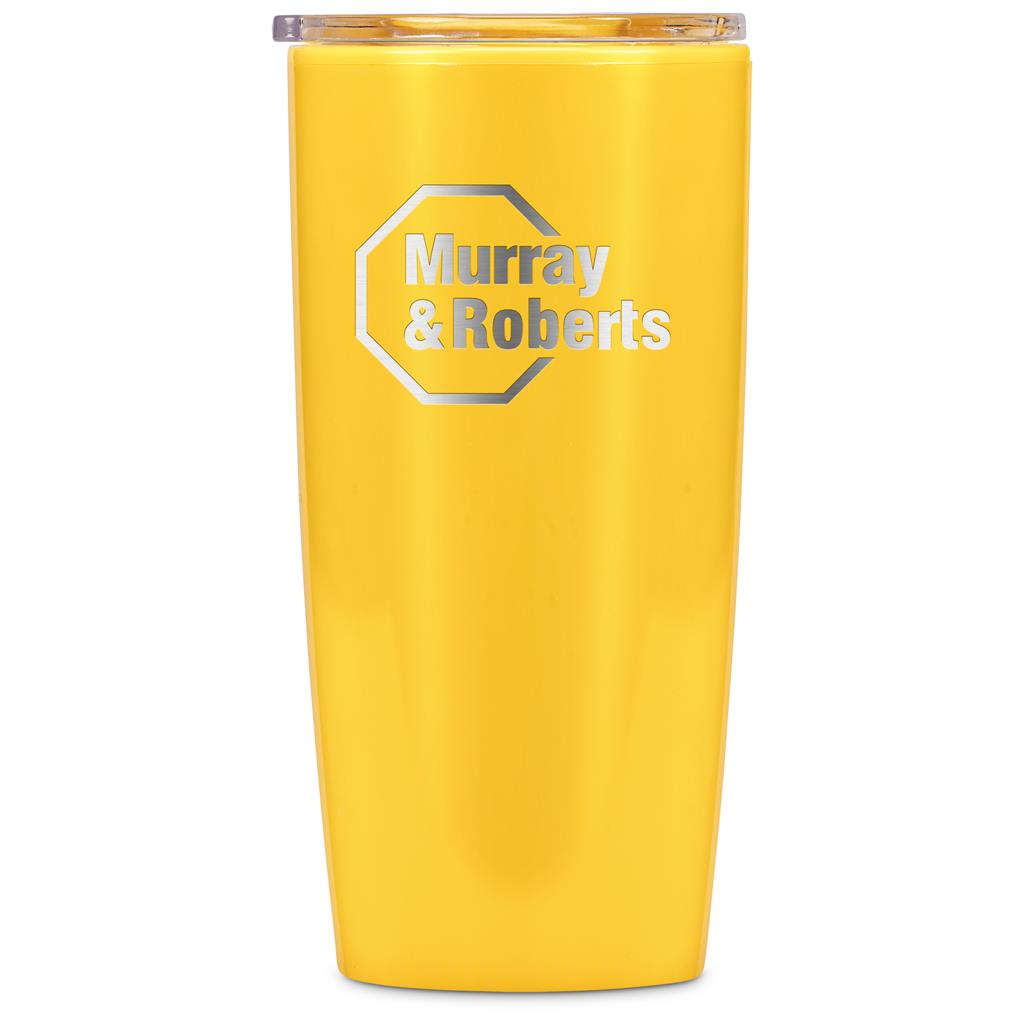 Altitude Daytona Plastic 2-in-1 Double-Wall Tumbler & Straw - 600ml - YELLOW