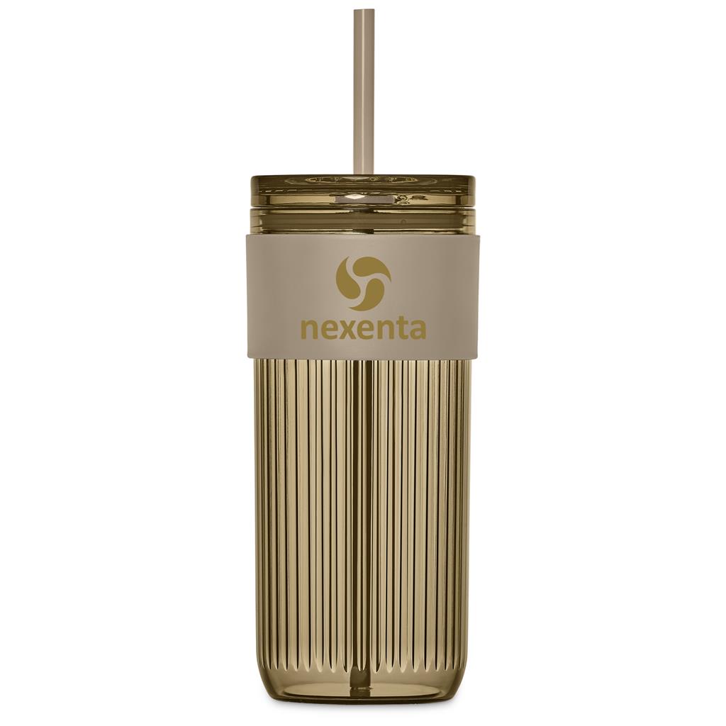 Serendipio Mayfair Plastic Tumbler & Straw – 650ml - STONE