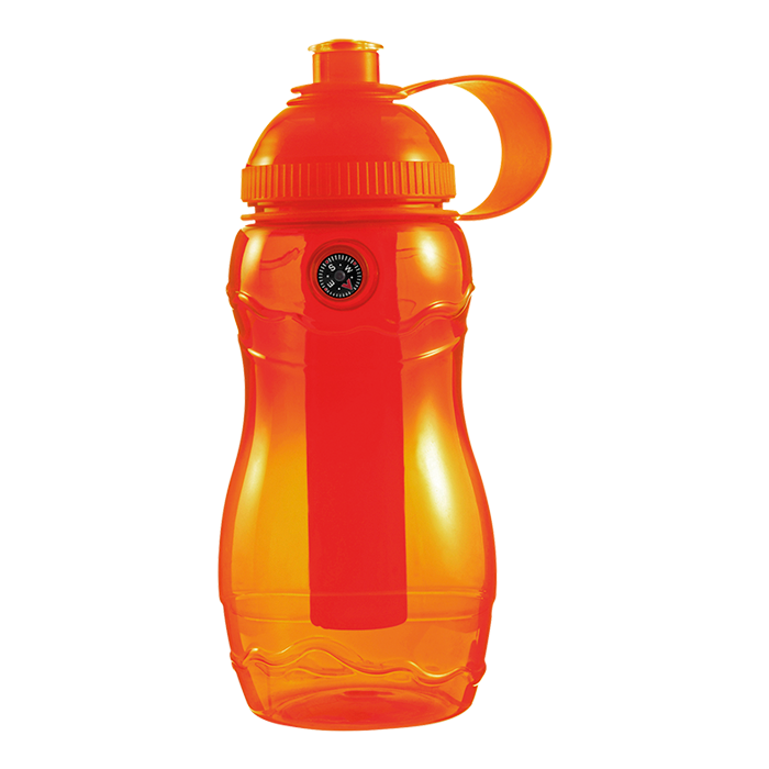 400ml Water Bottle with Freezer Stick and Compass - Orange