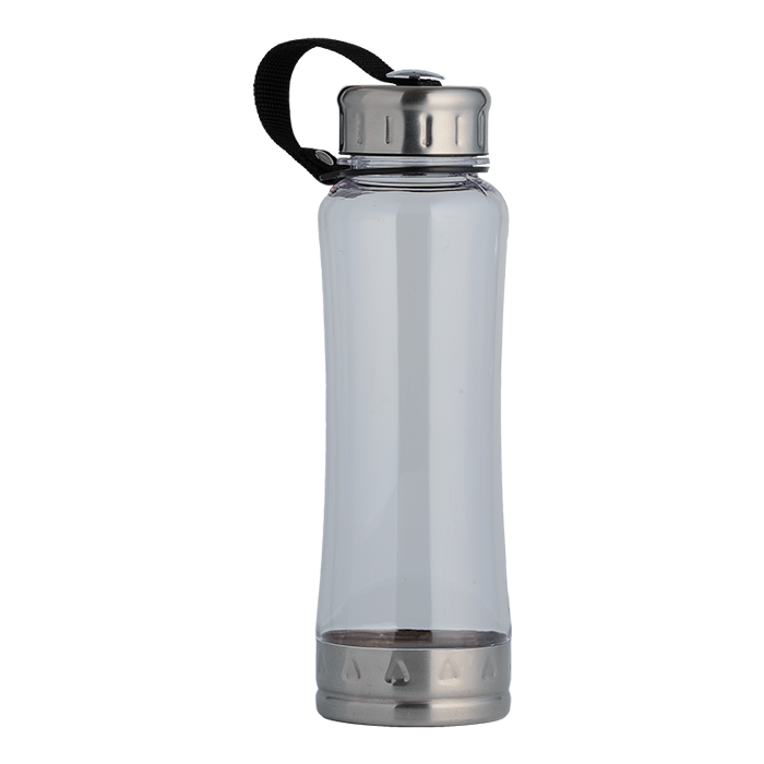 650ml Water Bottle With Carry Strap - Clear