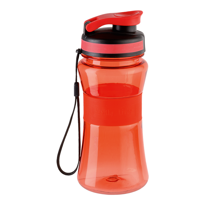 500ml Silicone Band Water Bottle - Red