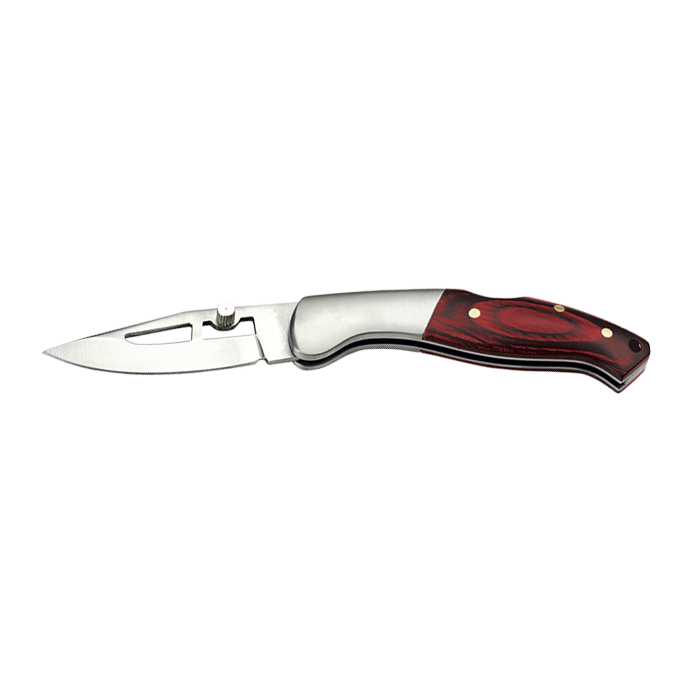 Lockback Wood Handled Knife - Silver