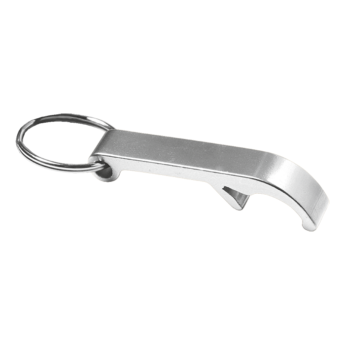 Metal Bottle Opener Keychain - Silver