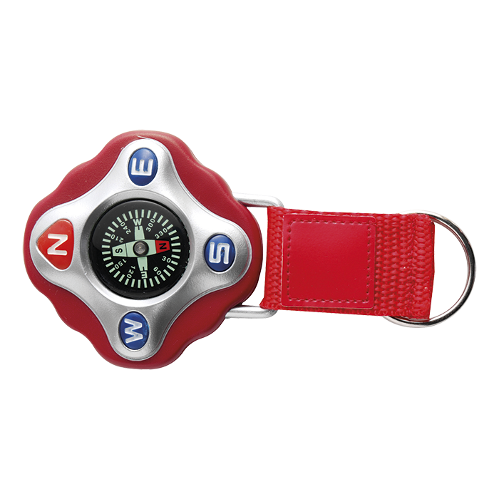 Plastic Compass on Strap - Red