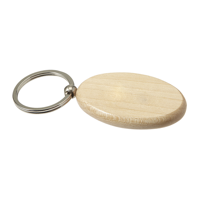 Oval Wooden Keychain - Brown
