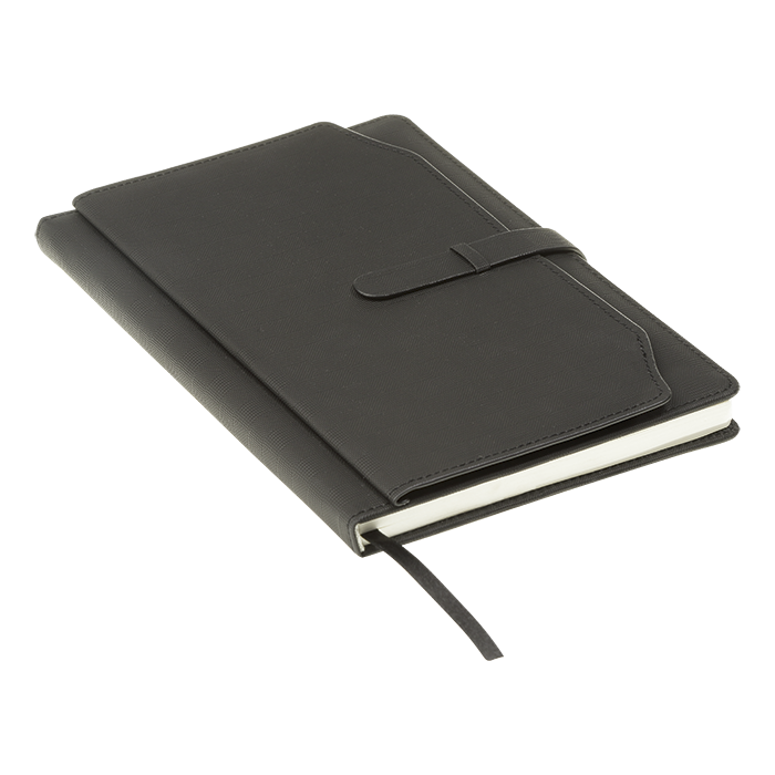 A5 Notebook with Outer Pouch - Black