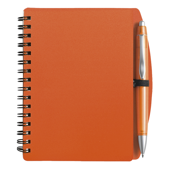 A6 Spiral Notebook and Pen - Orange