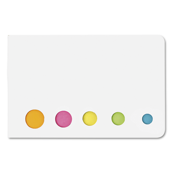 Holder with Sticky Notes - White