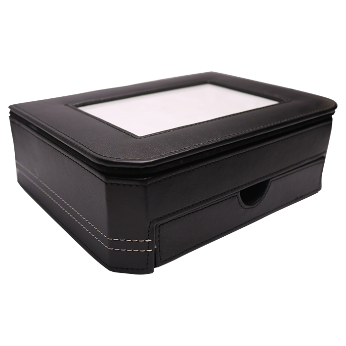 Desk Box with Photo Frame - Black