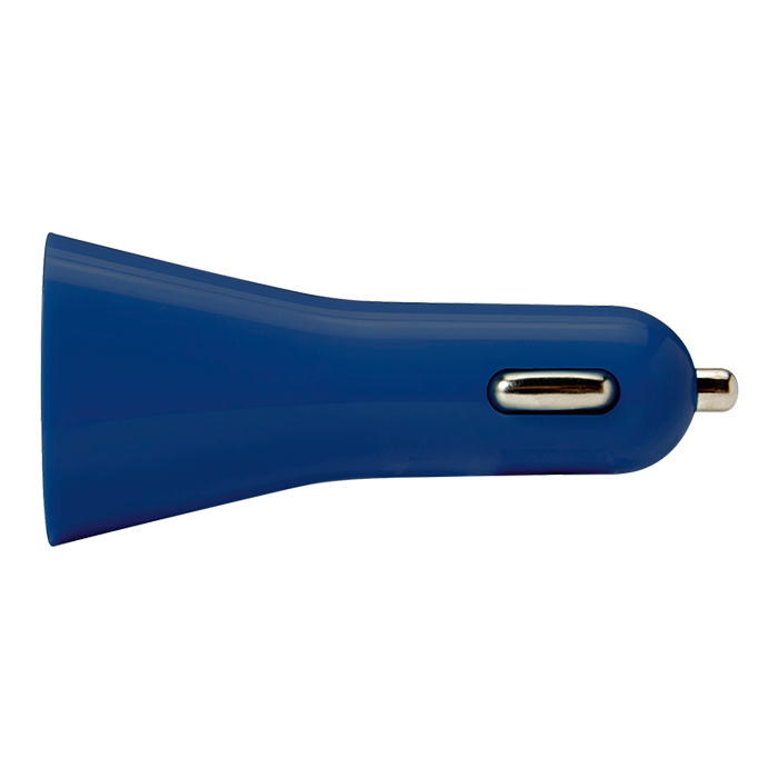 Dual Port USB Car Charger - Blue