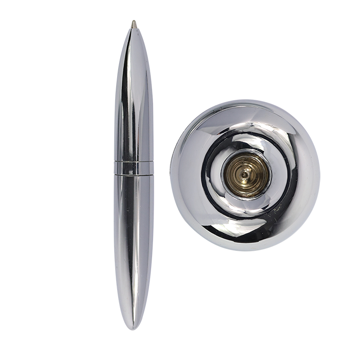 Rubber Tube Standing Desktop Pen - Silver