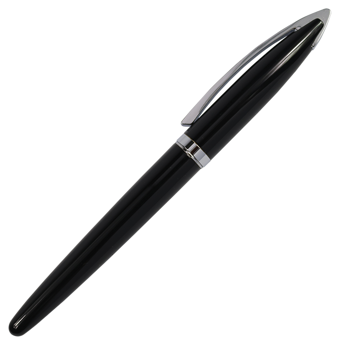 Pointed Clip Rollerball Pen - Black