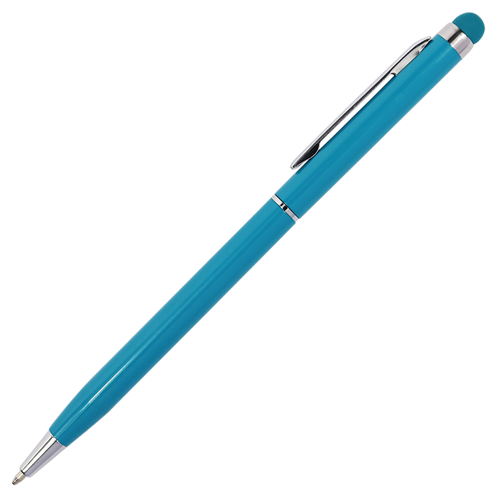 Slim Elegant Ballpoint Pen with Stylus - Cobalt Blue