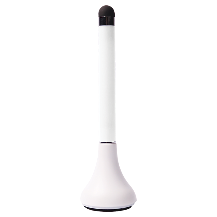 Standing Pen with Stylus and Screen Cleaner - White