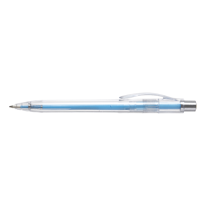 Translucent Ballpoint Pen with Coloured Refill - Pale Blue