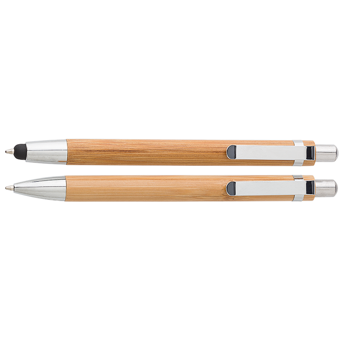 Bamboo Pen and Clutch Pencil Set - Brown