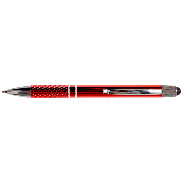 Aluminium Ballpoint Pen With Stylus - Red