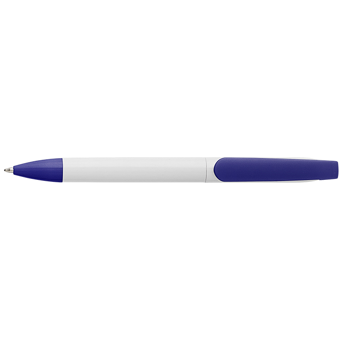 Twist Action Ballpoint Pen With White Barrel - Blue