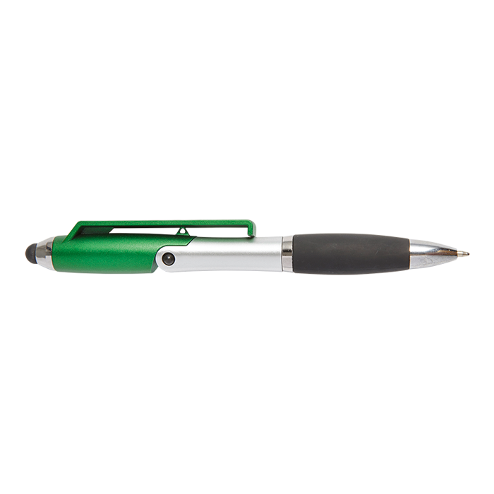 Ballpoint Pen With Stylus And Mobile Phone Stand - Green