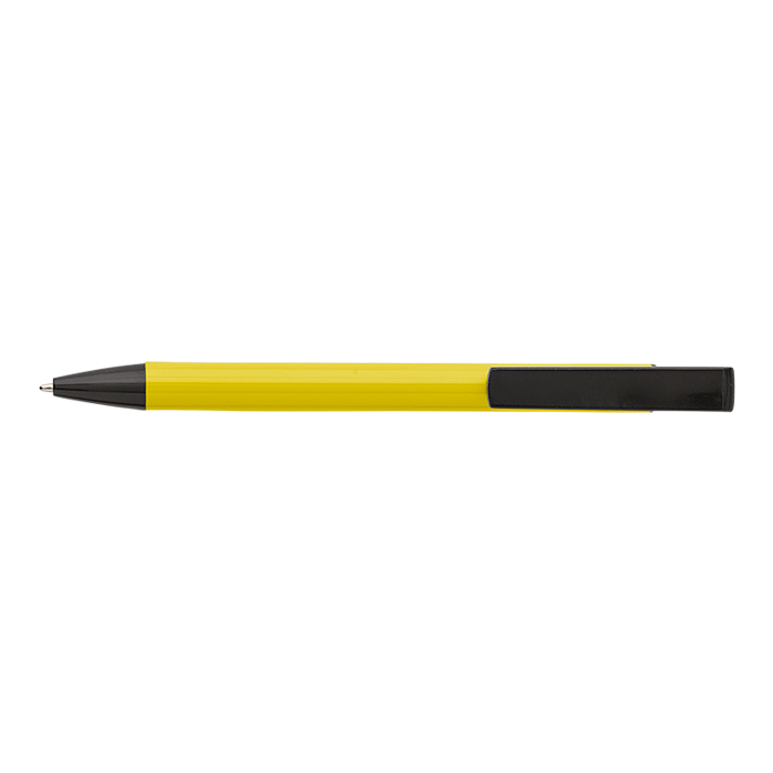 Aluminium Ballpoint Pen With Mobile Phone Stand - Yellow