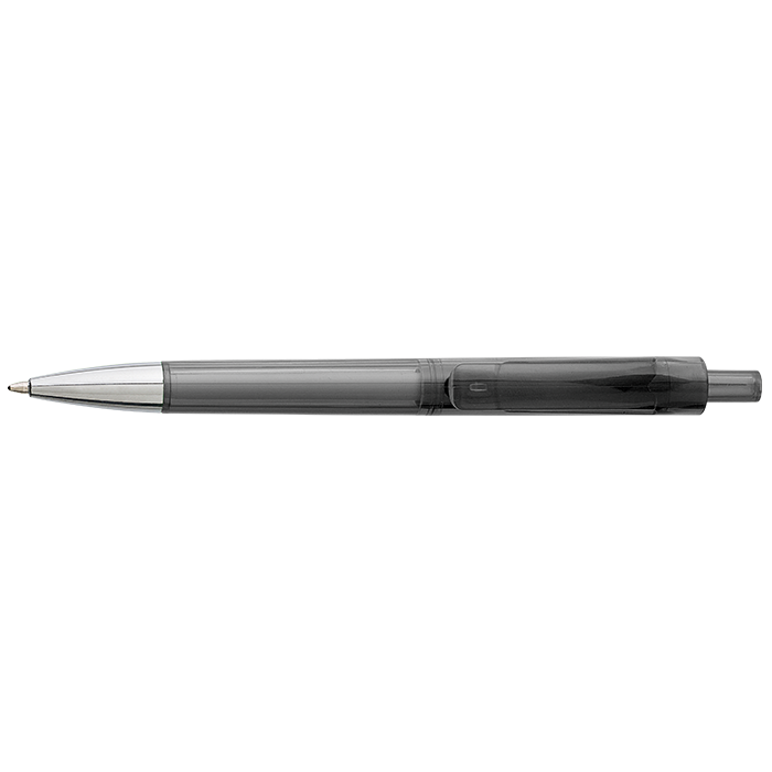 Ballpoint Pen With Transparent Coloured Barrel - Black
