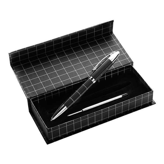 Exclusive Ballpoint Pen In Gift Box - Black/Silver