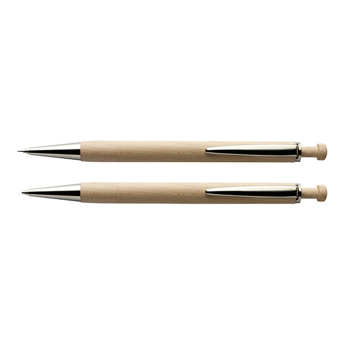 Maple Wood Pen And Clutch Pencil Set - Brown
