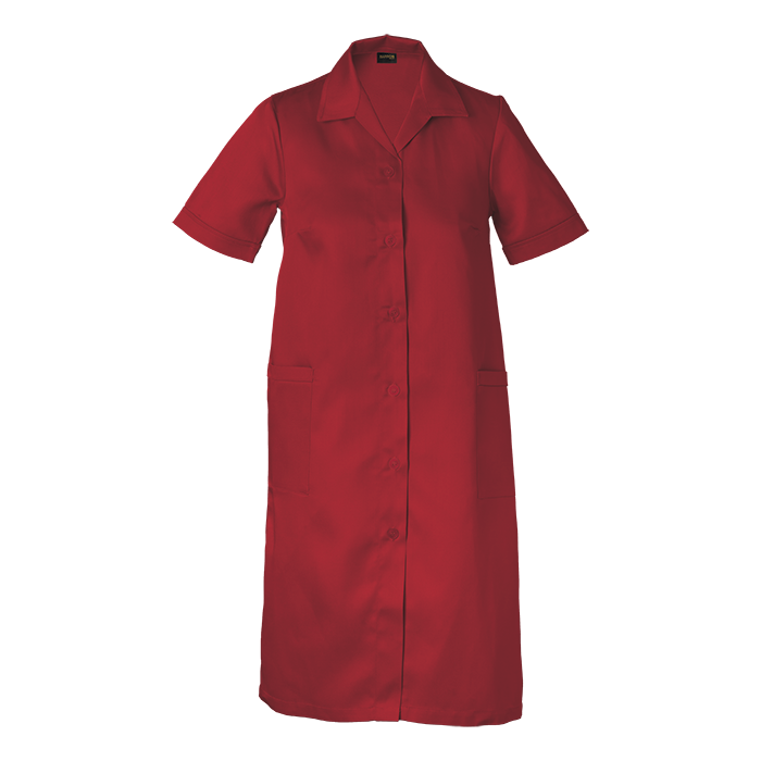 Poly Cotton House Coat Ladies - Red