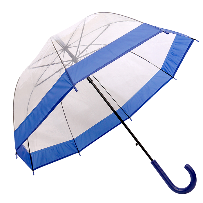 Dome Shaped Clear Umbrella - Blue